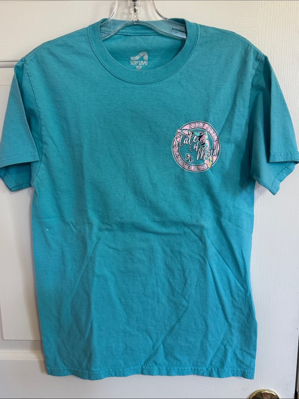 Supreme Teal Short Sleeve Tee with Chest Graphic